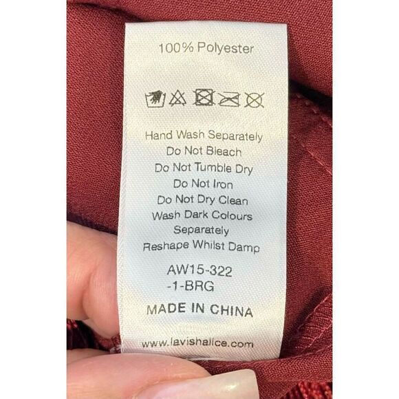 Lavish Alice High Gear Burgundy/Red Fringe Pants Women's Medium - Picture 7 of 11